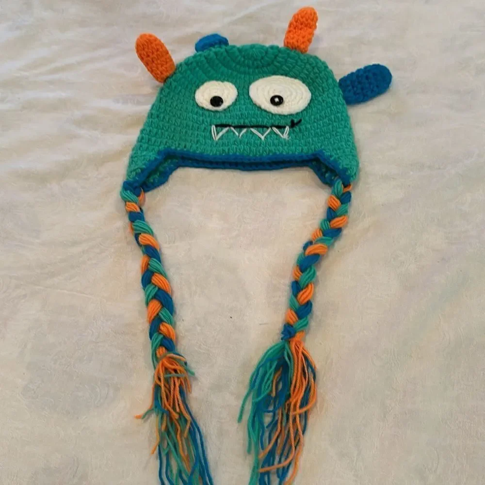COPY - Monster Hat Hand Crocheted Colorful Halloween Winter Cap
